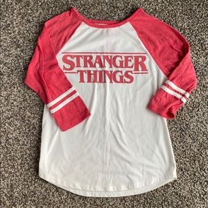 Girls Stranger Things Baseball Style Tee